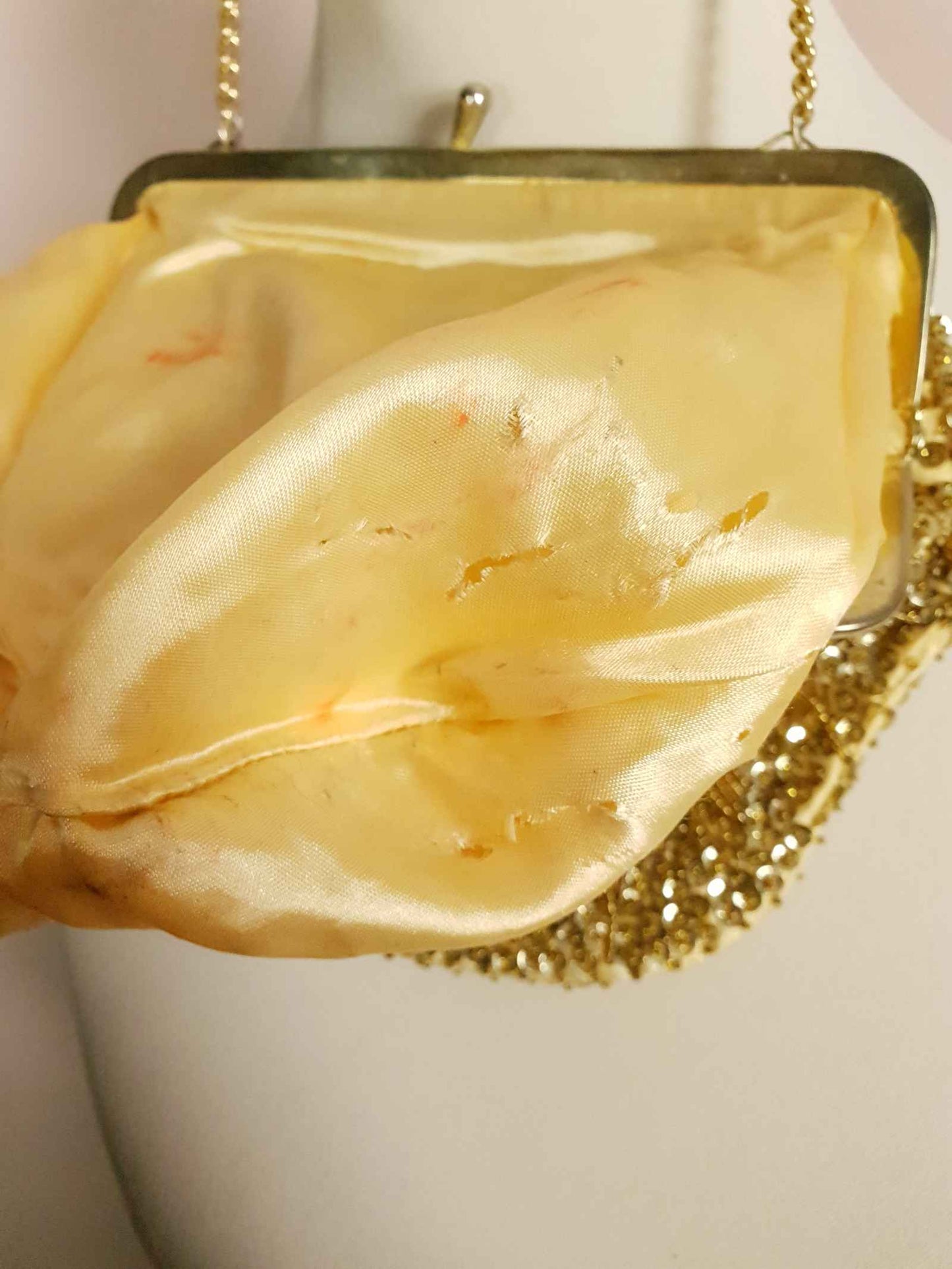 Dazzling Vintage 1960s Gold Bead and Sequin Evening Bag