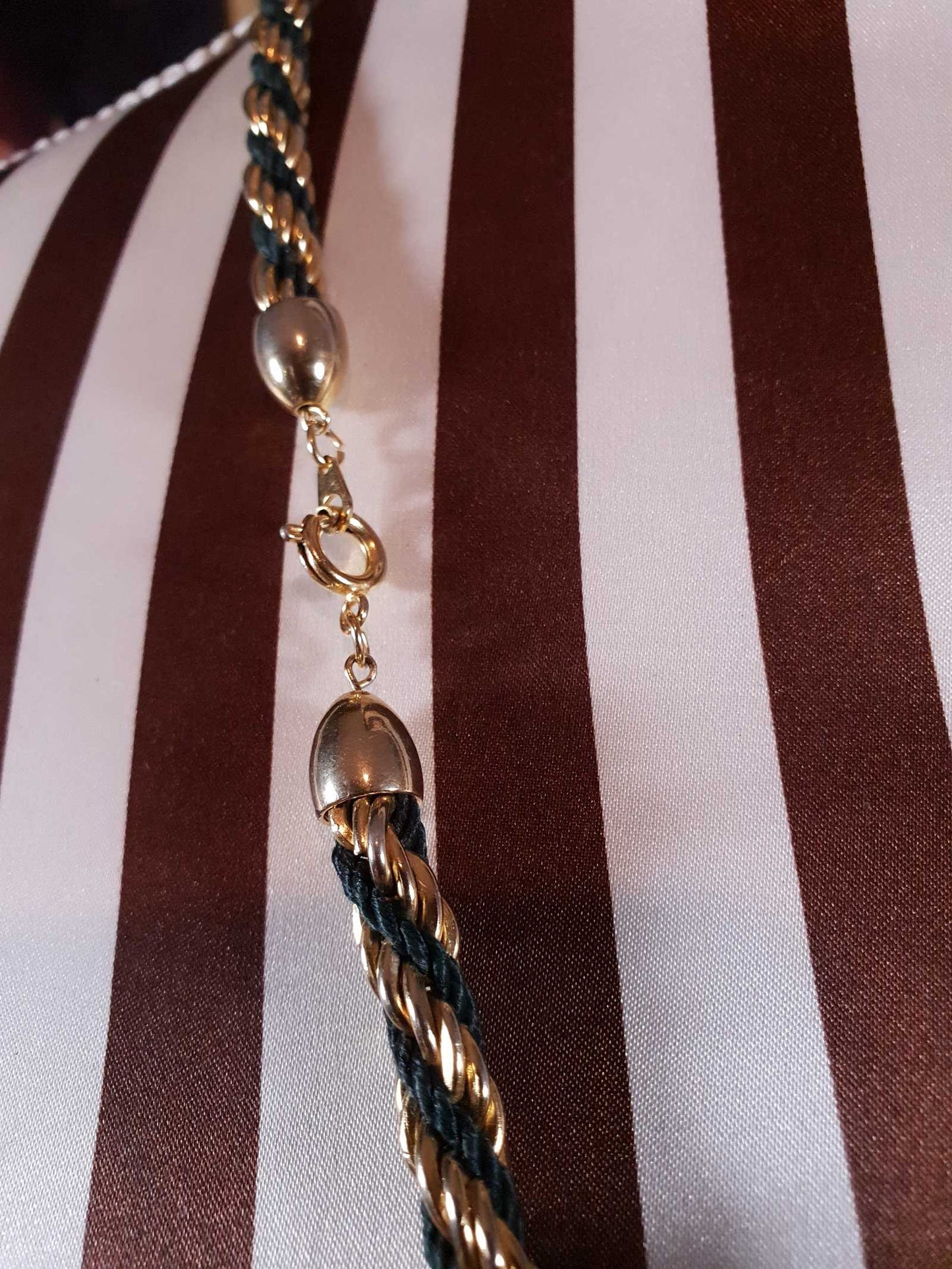 Vintage 1980s Rope Necklace 25" Gold Tone