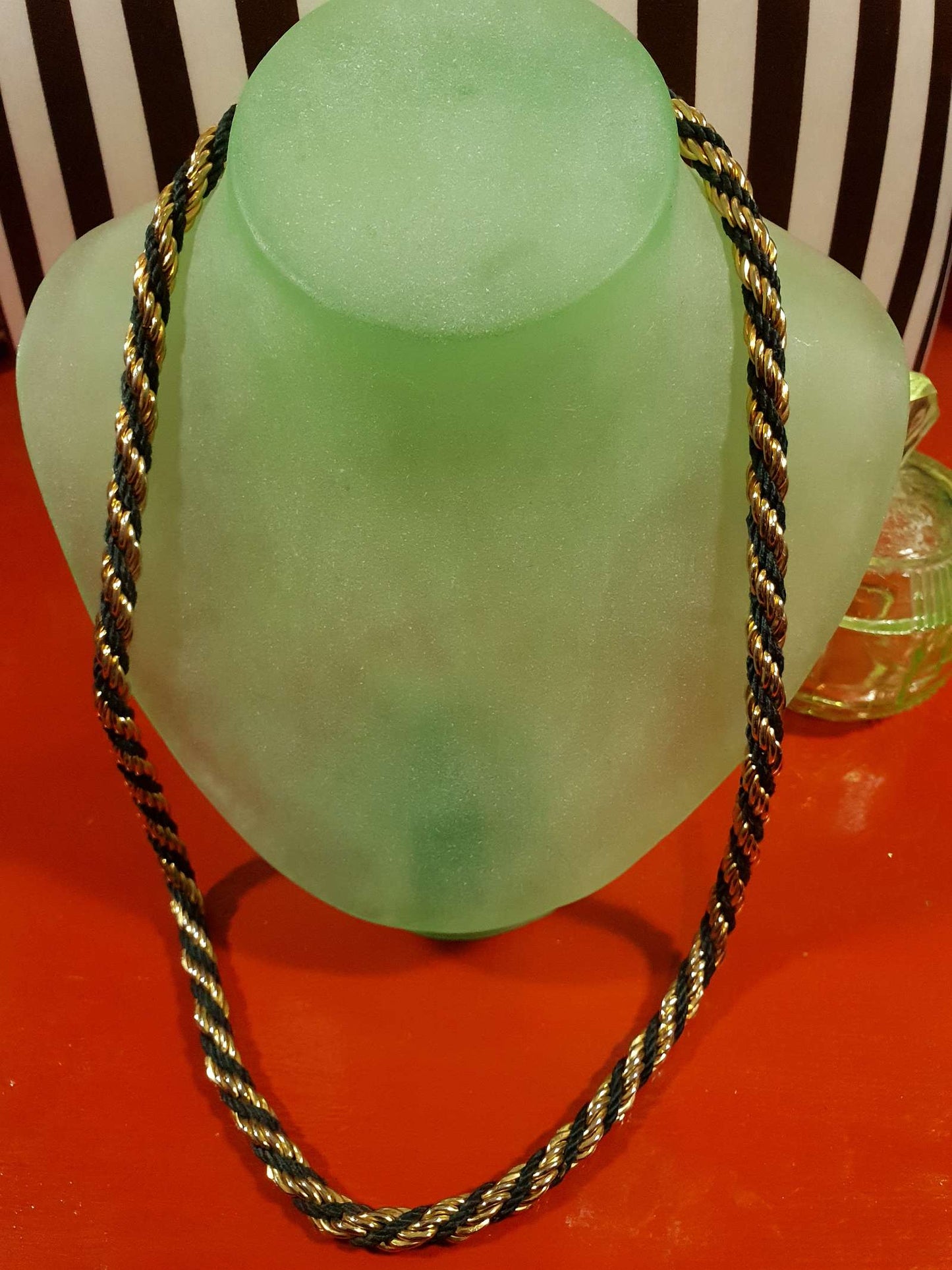 Vintage 1980s Rope Necklace 25" Gold Tone