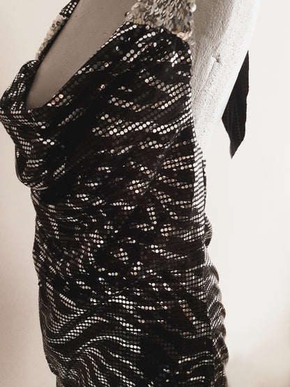 1980s Sparkly Zebra Print Dress - Size 10