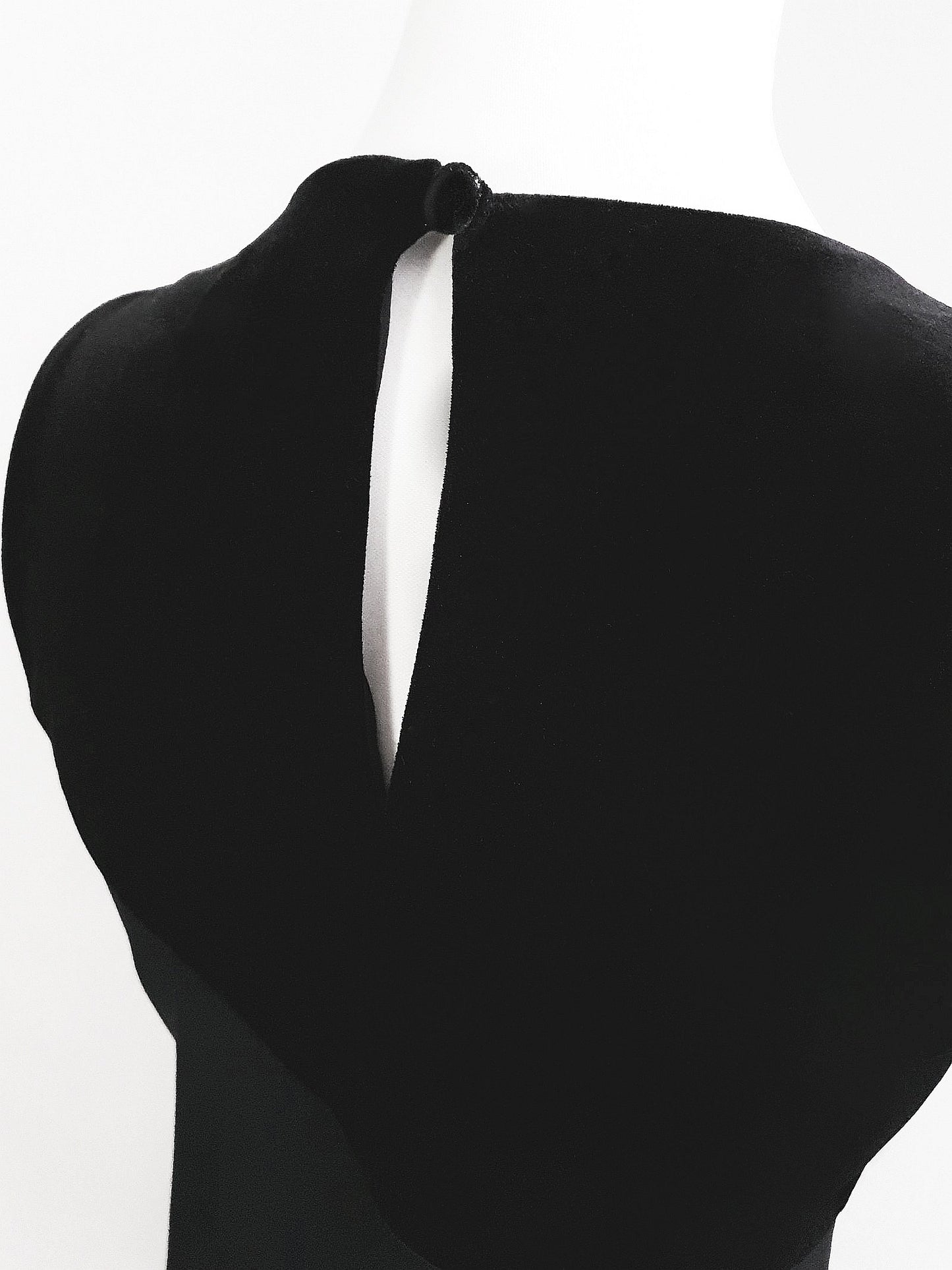 90s Vintage Black Velvet Shift Dress - Size 14 Cocktail Party Evening LBD