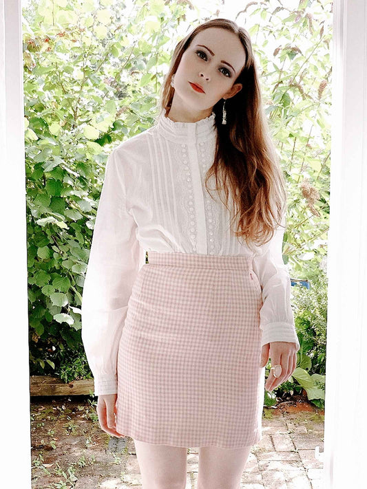 1990s Oversized White Cotton & Lace Victorian Vintage Blouse Shirt - Size 18