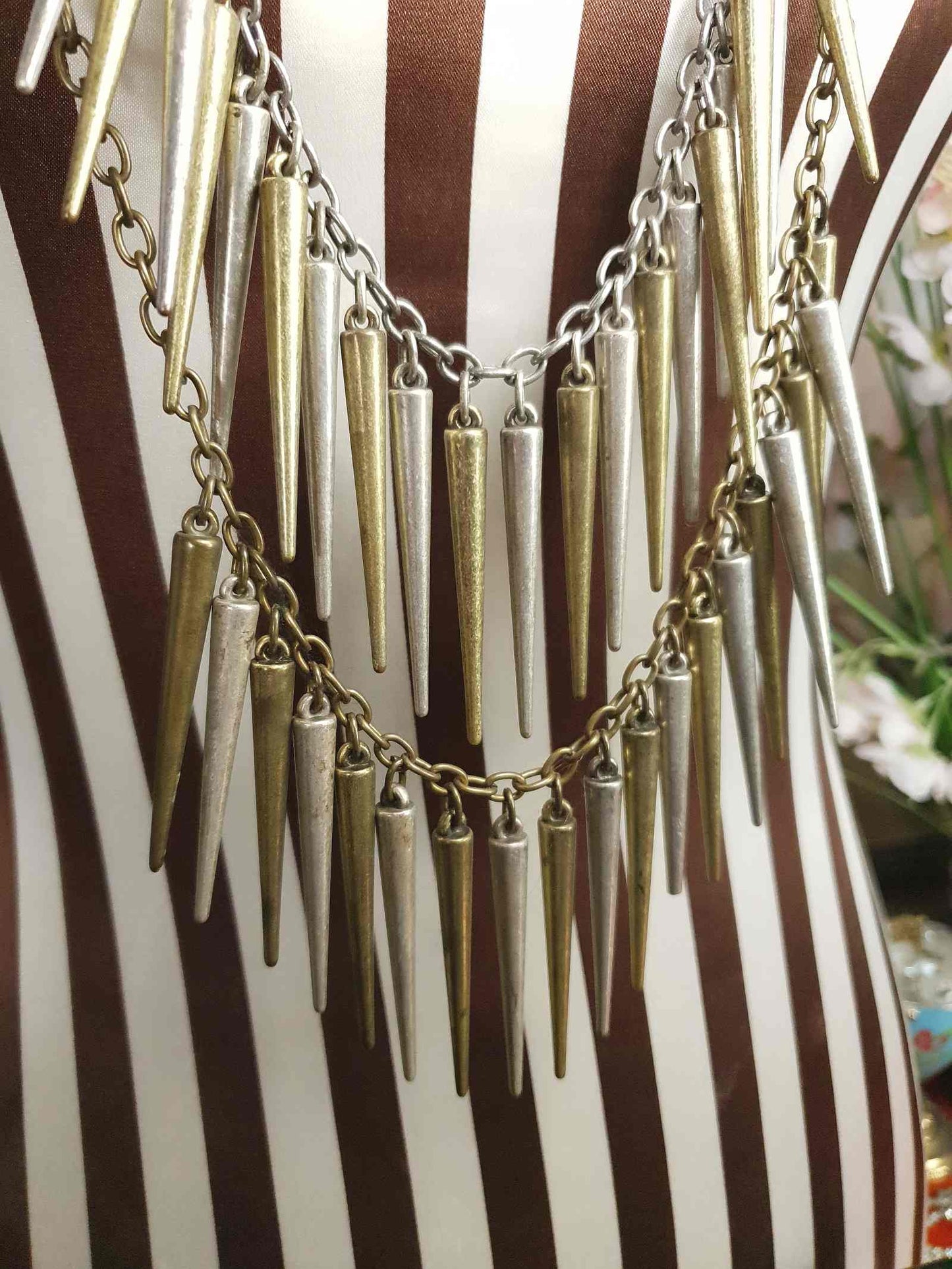 90s Vintage Boho Statement Necklace Four Tiers Artisan Bohemian