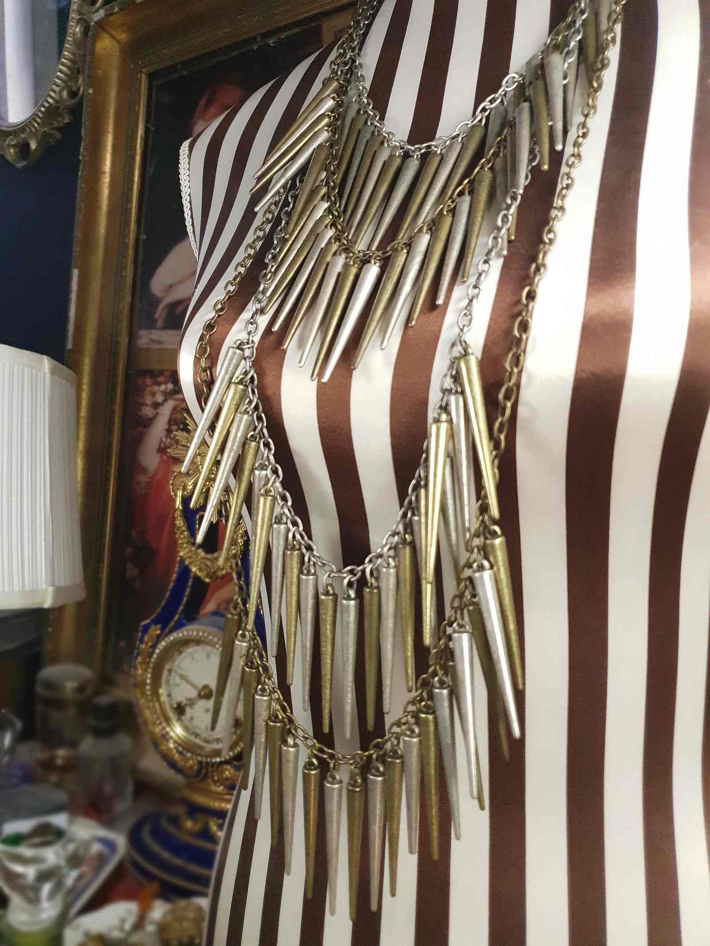 90s Vintage Boho Statement Necklace Four Tiers Artisan Bohemian