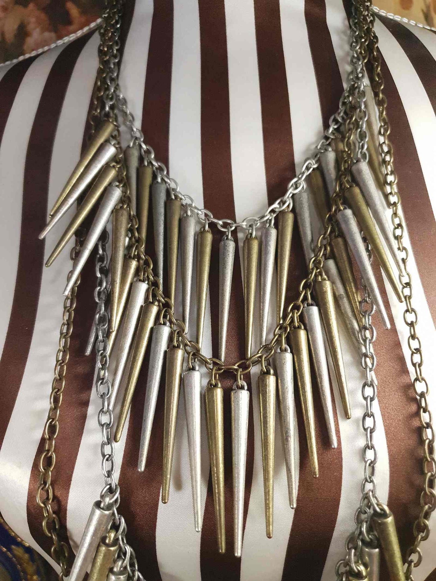 90s Vintage Boho Statement Necklace Four Tiers Artisan Bohemian