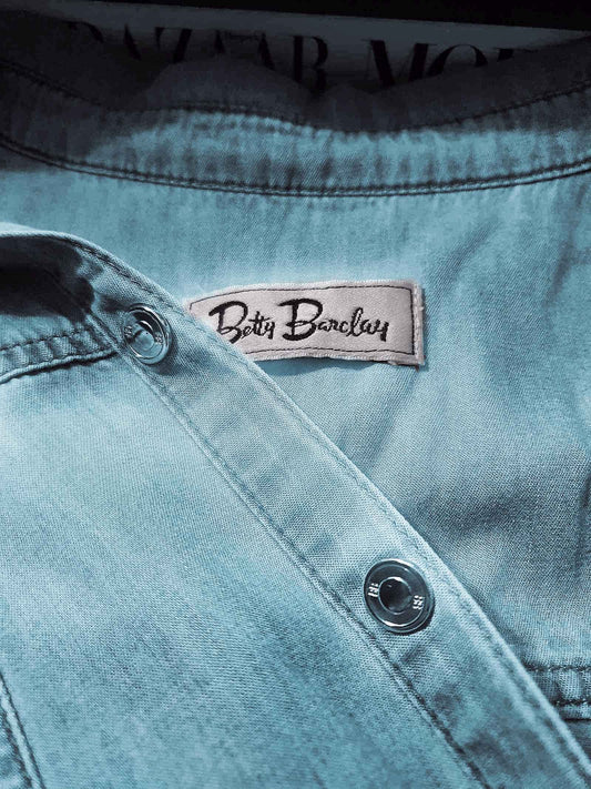 90s Vintage Betty Barclay Denim Day Dress - Size 16