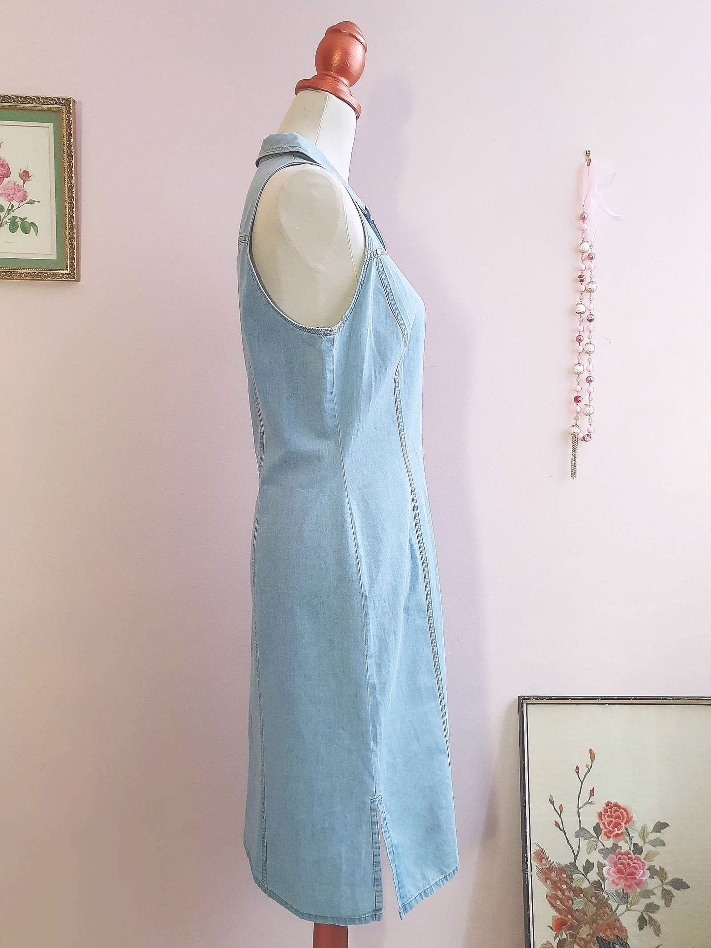 90s Vintage Betty Barclay Denim Day Dress - Size 16
