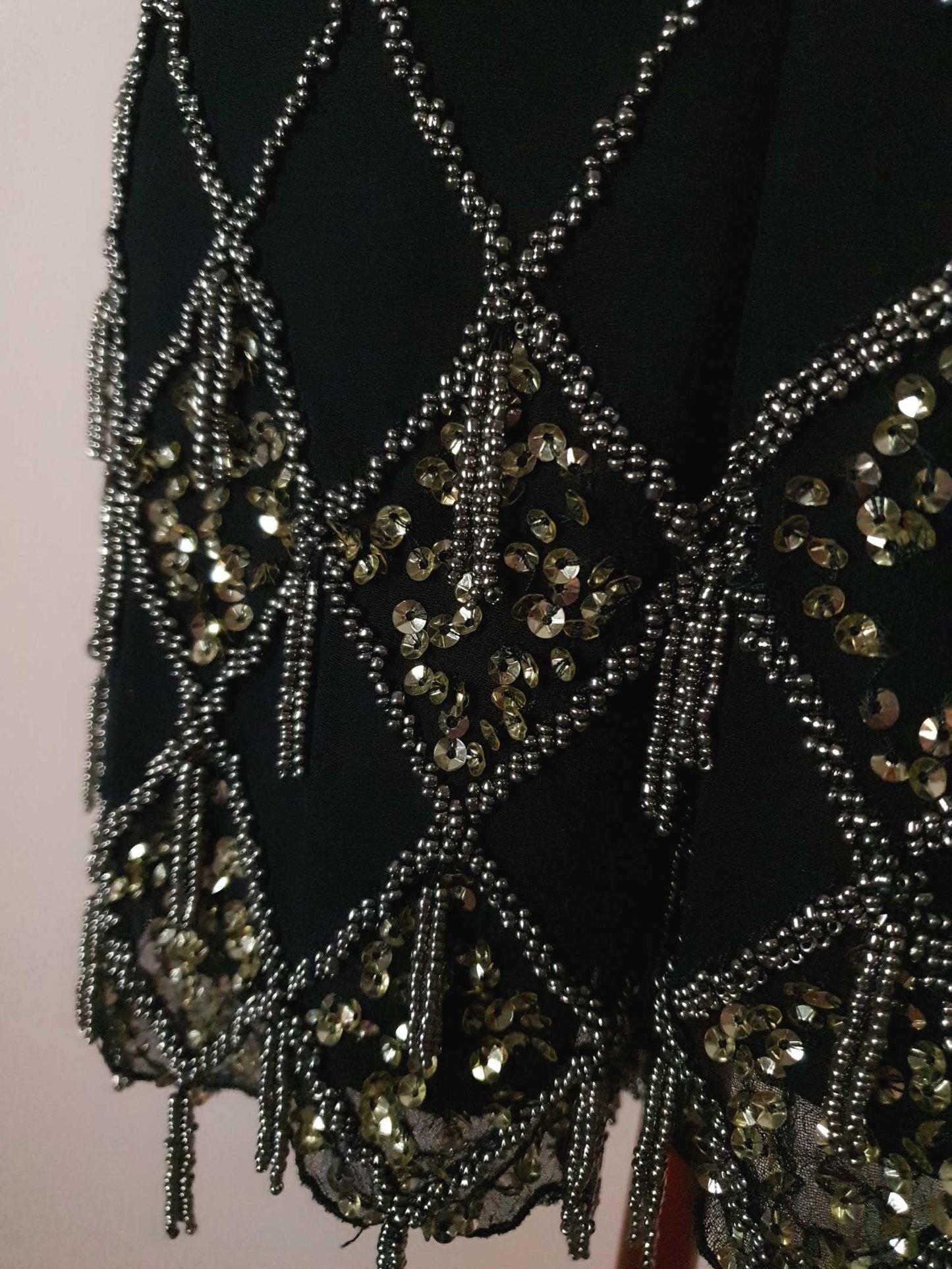 Pre-Owned Black Chiffon Sequin Shorts - Size 8