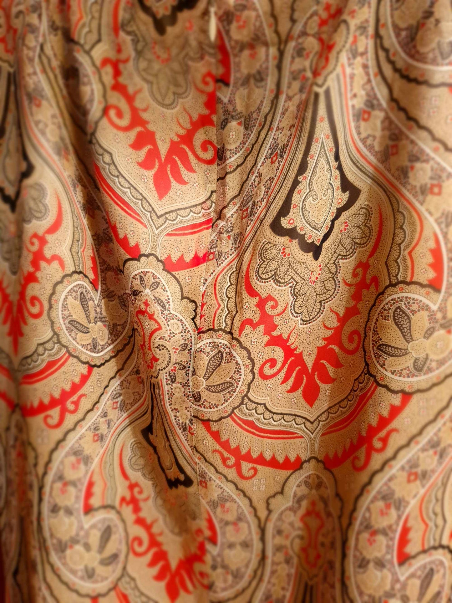 Burberry Paisley Silk Skirt Midi A Line Summer- Size 8 - Pre-Owned