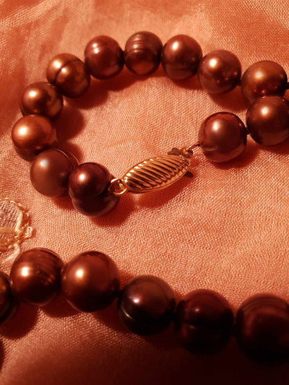 Pre-Loved Chocolate Brown Japanese Freshwater Pearl Necklace