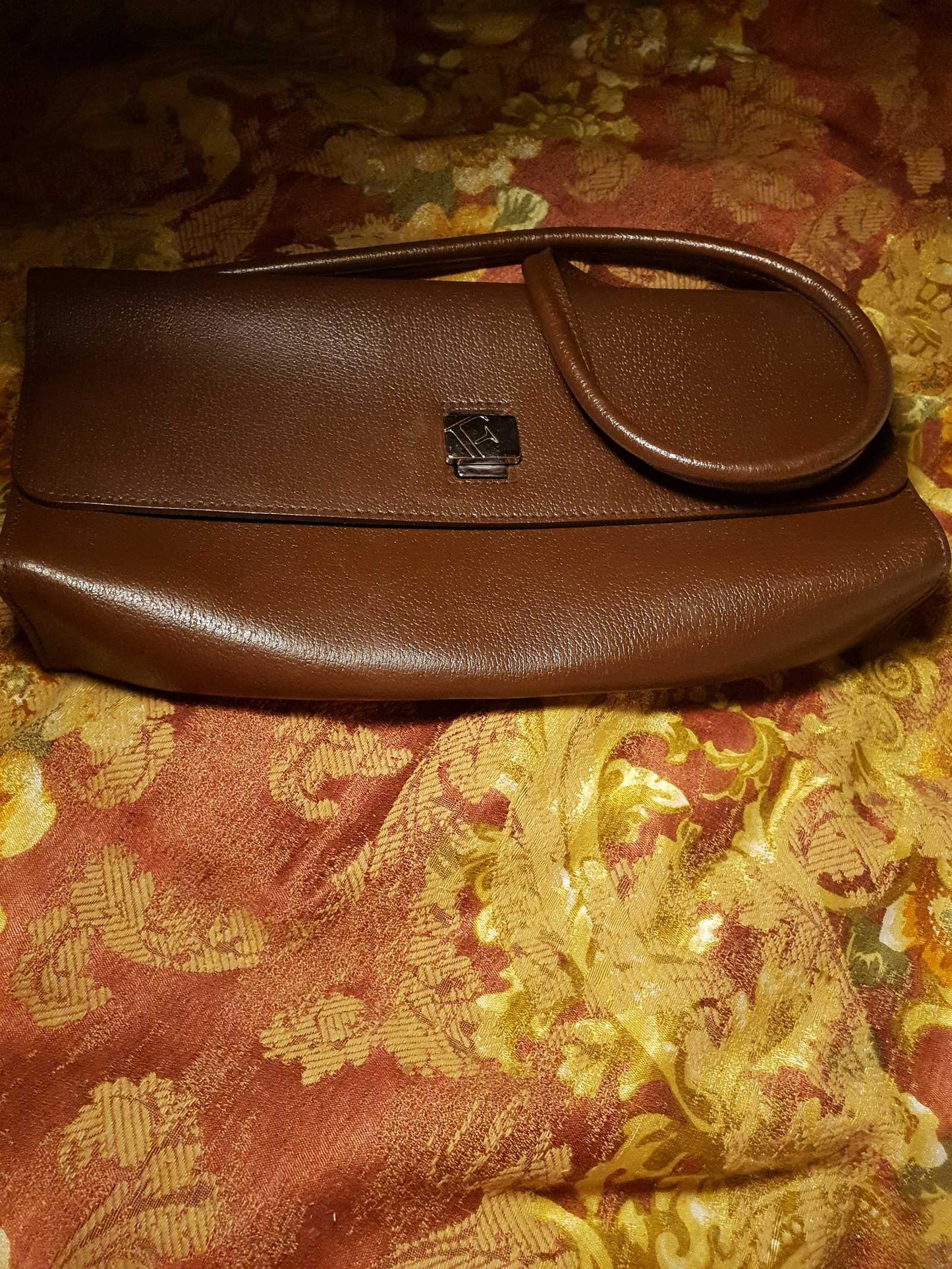 Vintage Dark Brown Leather Furla Handbag Shoulder Bag