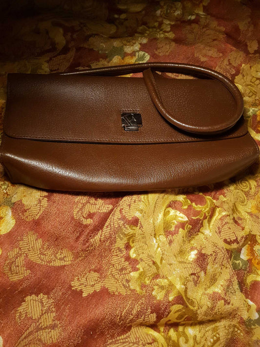 Vintage Dark Brown Leather Furla Handbag Shoulder Bag