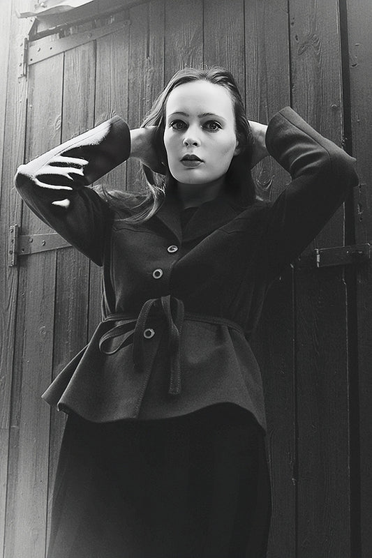 Vintage Brown Jacket 1960s Belted Blazer Oversized