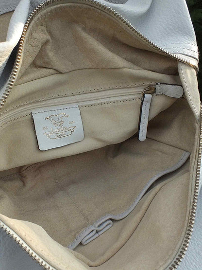 English Classics - Pre-Loved Luella White Leather Handbag Tote Shoulder Bag
