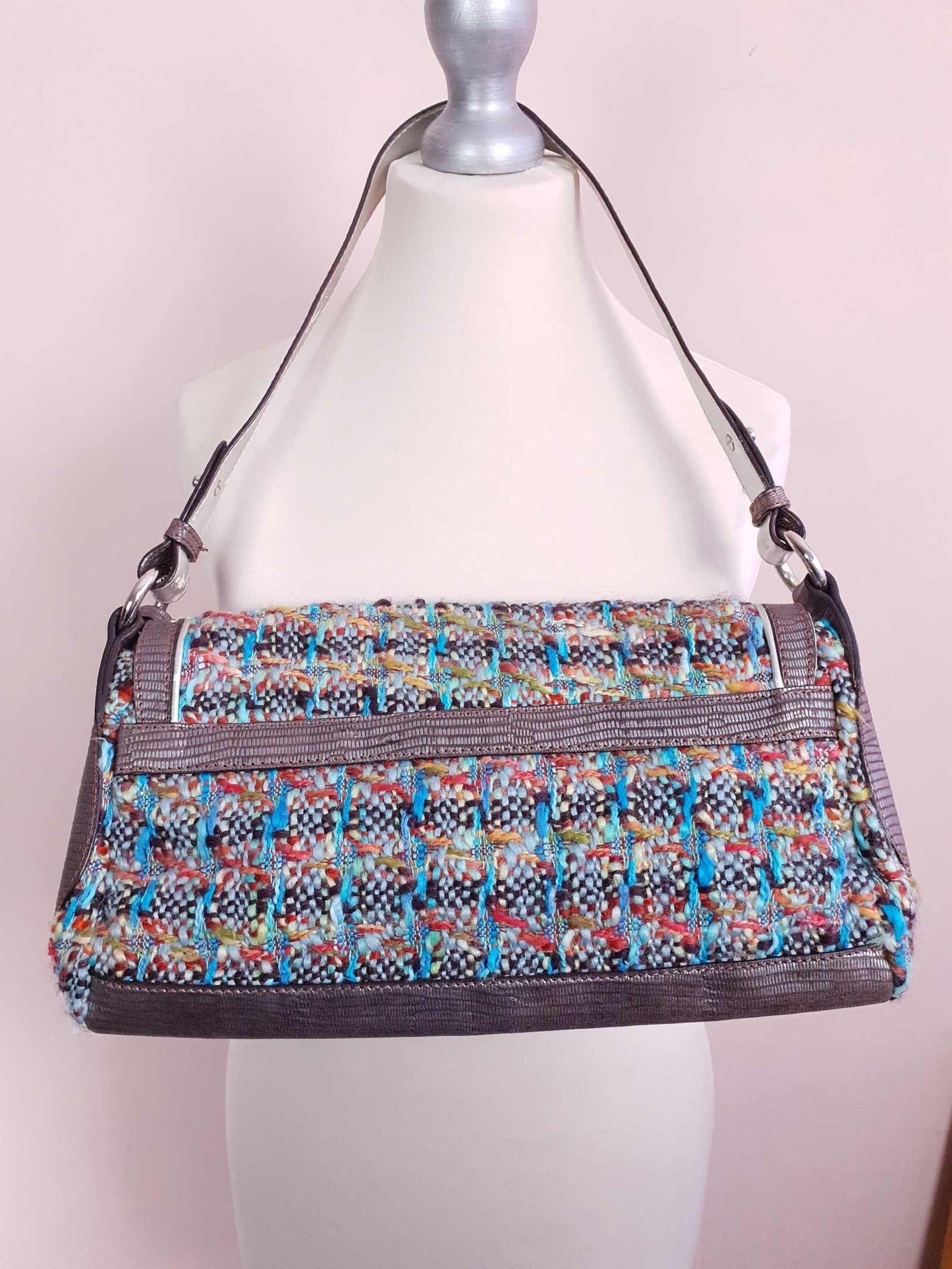 Pre-owned Missoni Tweed & Leather Handbag Shoulder Bag