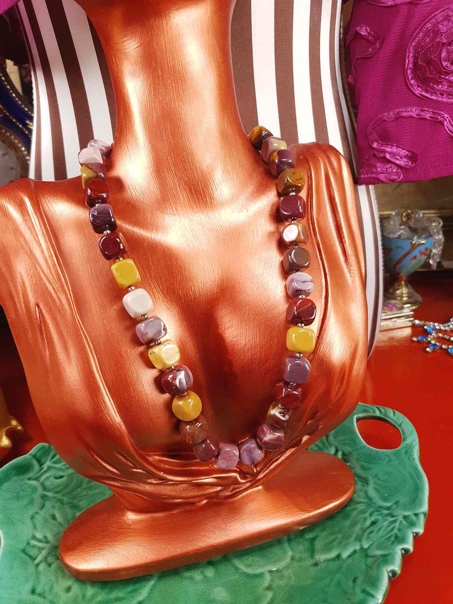 Mookaite Jasper & Italian 925 Sterling Silver Necklace