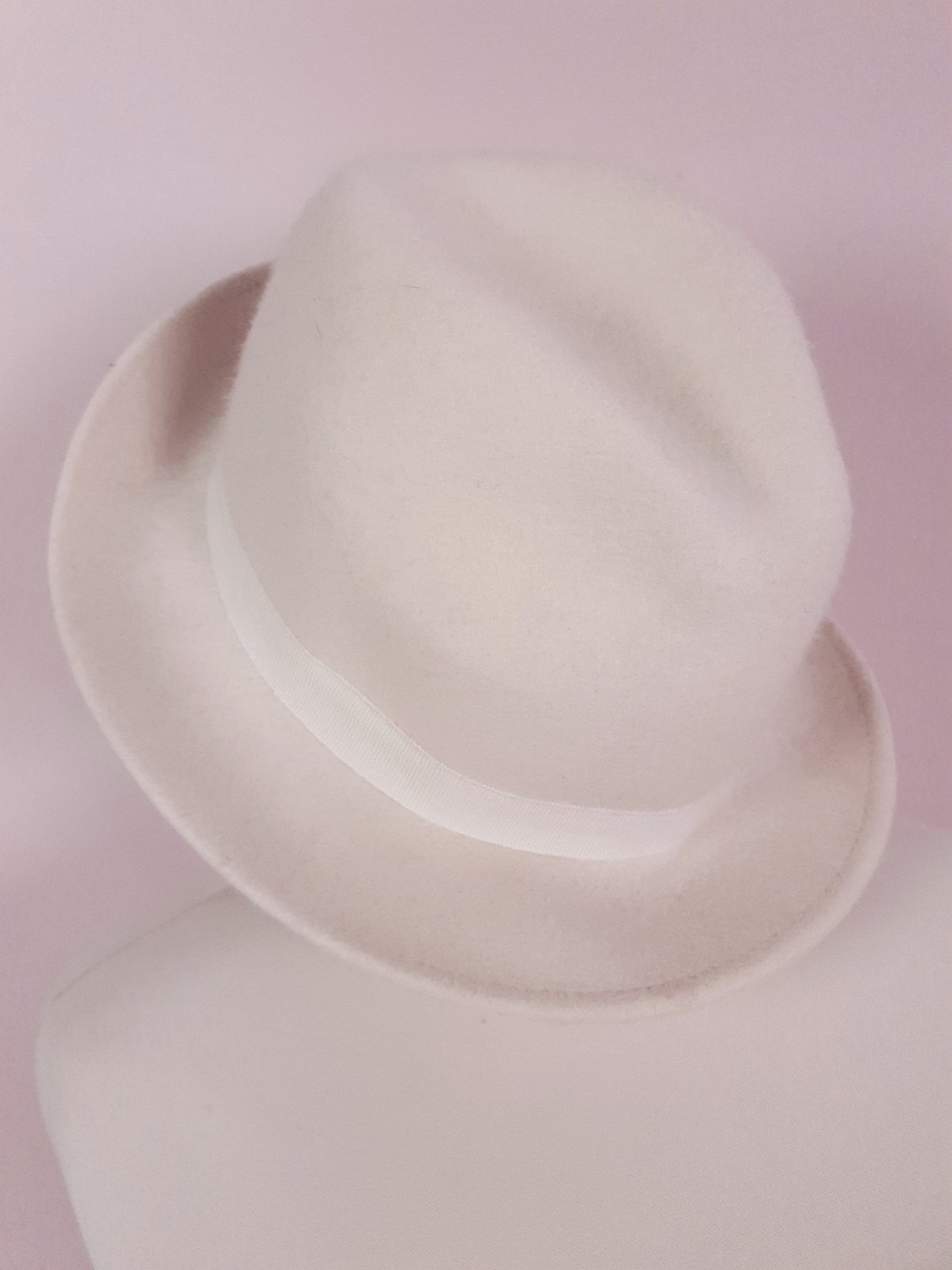 Vintage Cream Wool Fedora Hat 1970s Italian