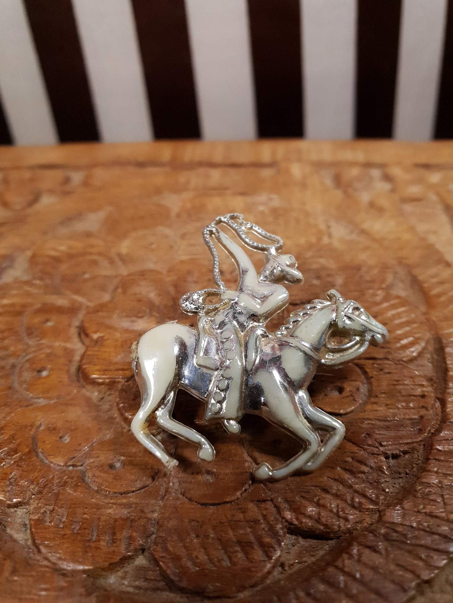 Vintage 1950s Cowboy Horse Brooch Pin American Rodeo Americana - Rare