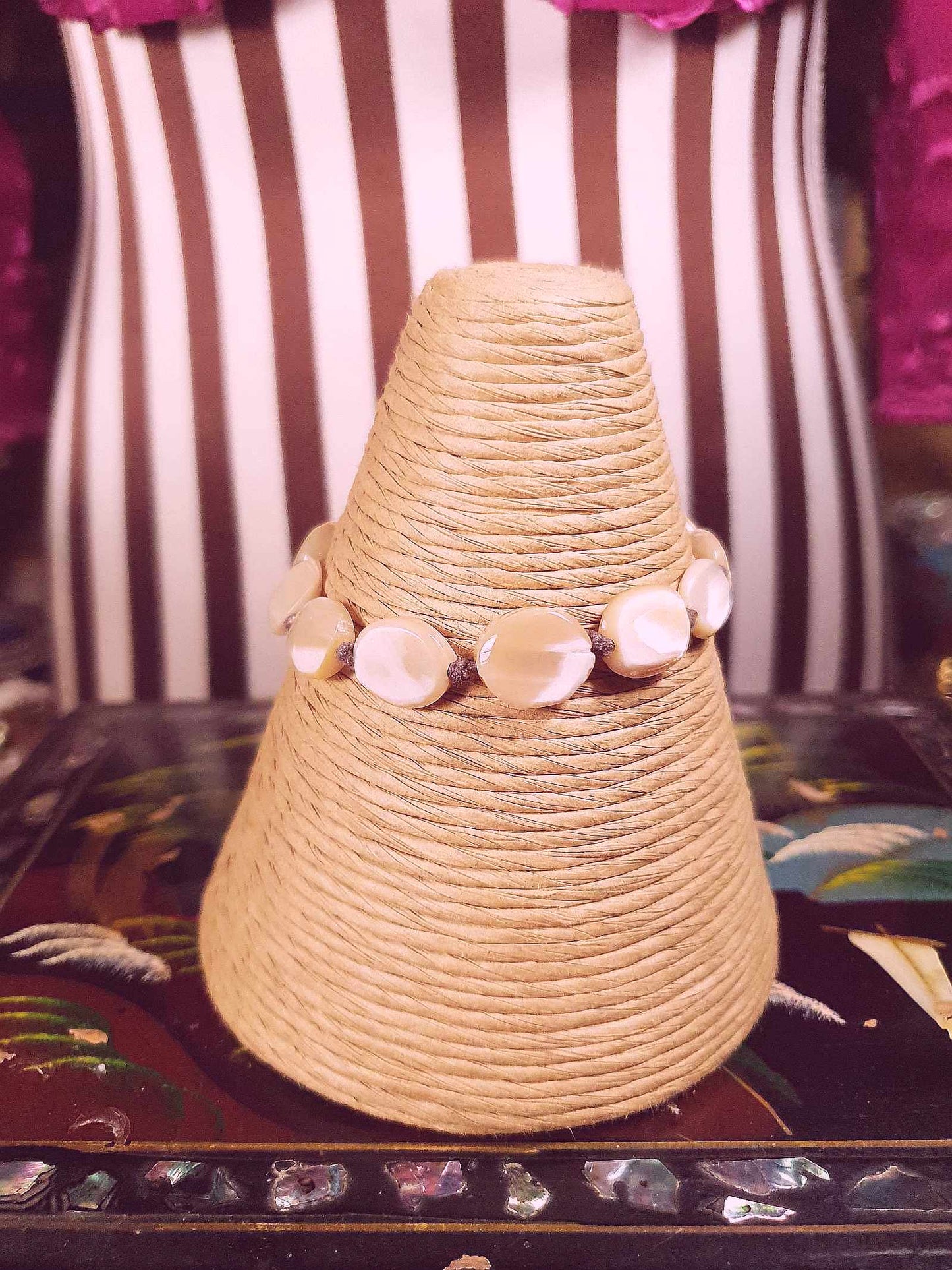Vintage 1950s Mother of Pearl Bracelet Mid-Century MOP