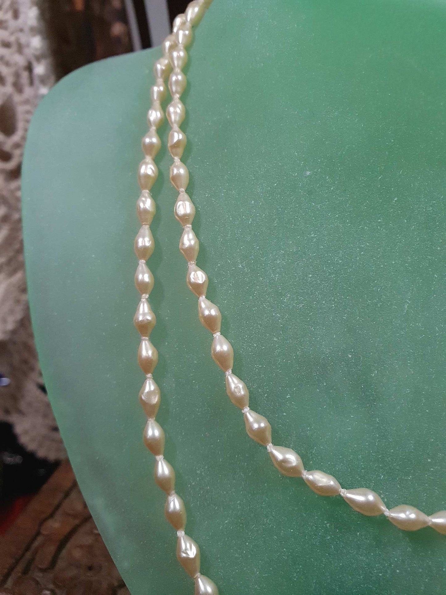 Vintage 1960s Freshwater Pearl Necklace 33" Sterling Silver 925