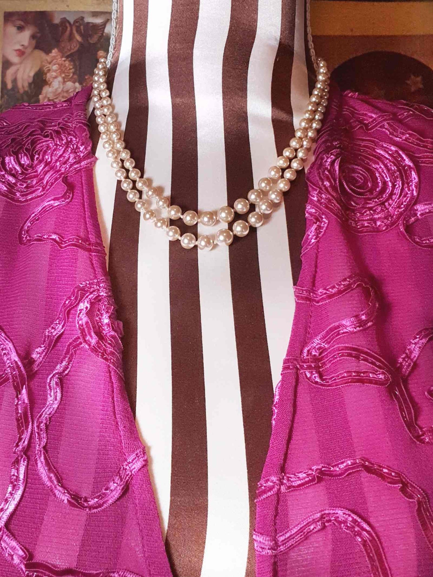 Vintage 1960s Genuine Pearl Necklace 17" Double Strand Silver Lotus Freshwater Pearls
