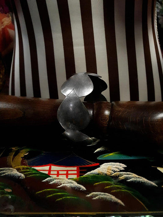 Vintage 1970s Steel Heart Bangle Bracelet Artisan