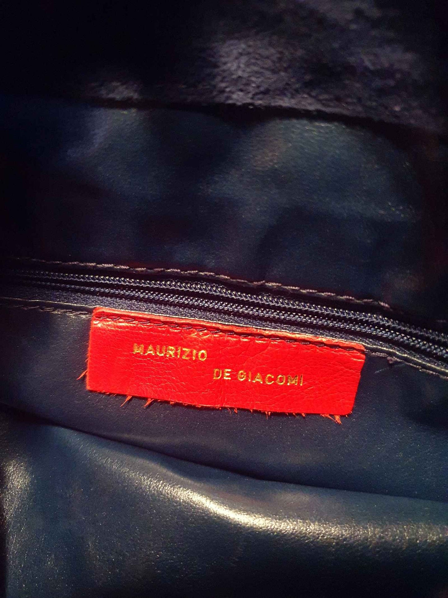 1970s Vintage Navy Suede Leather Shoulder Bag Italian Handbag