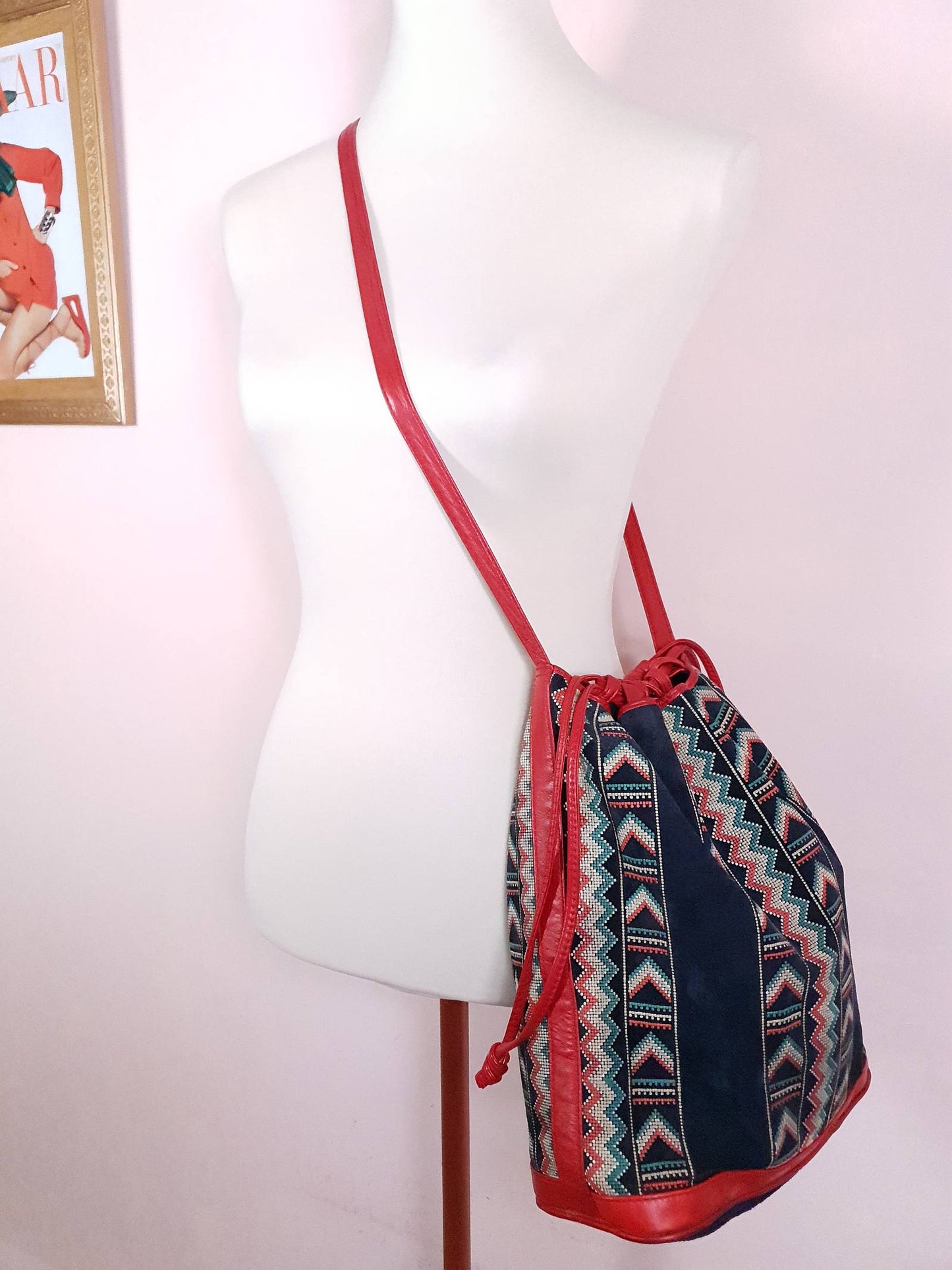 1970s Vintage Navy Suede Leather Shoulder Bag Italian Handbag