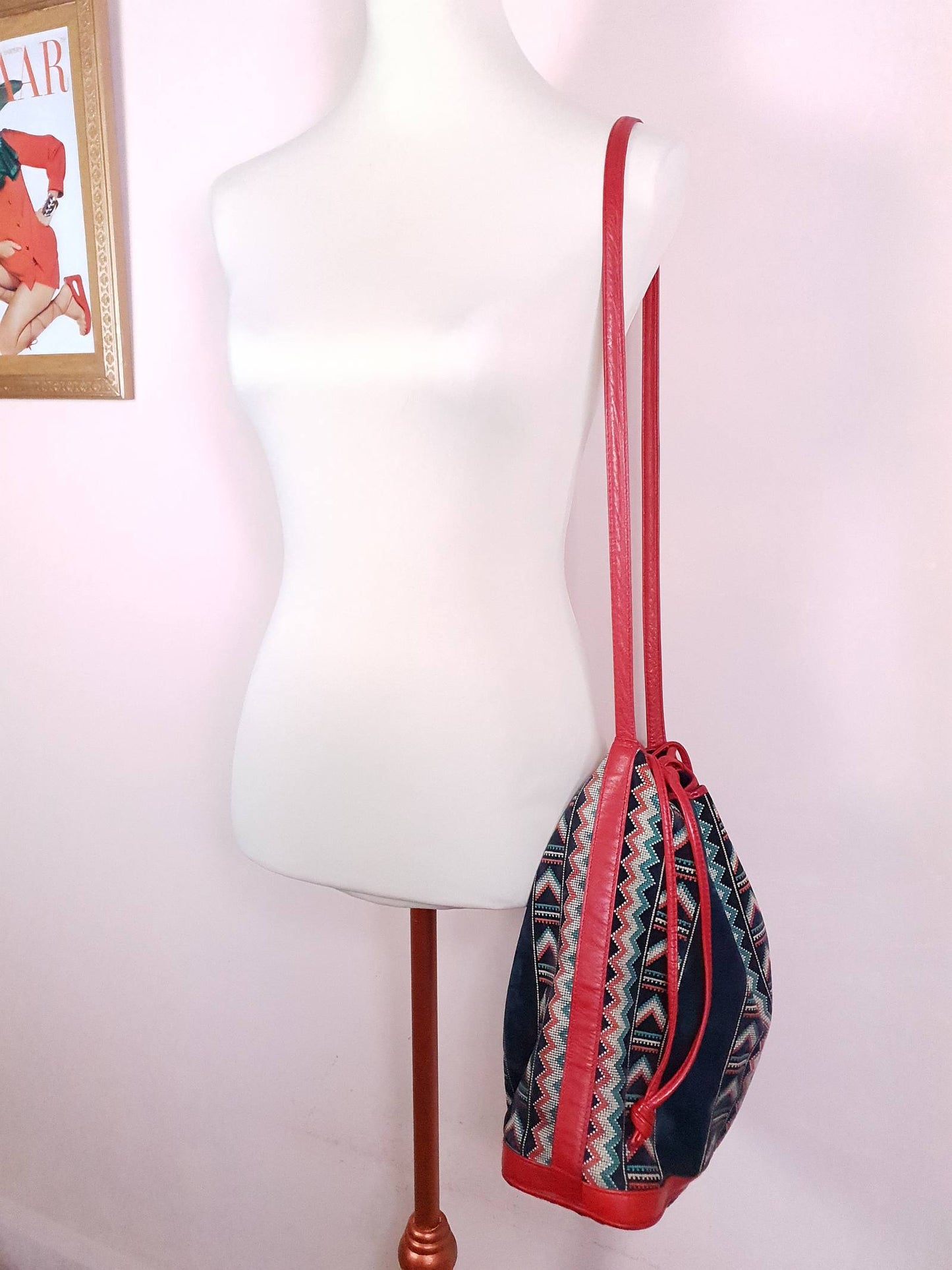 1970s Vintage Navy Suede Leather Shoulder Bag Italian Handbag