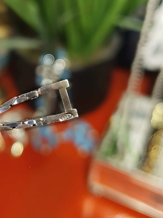 Vintage Sterling Silver Sapphire Bracelet 1970s Flower Floral 925