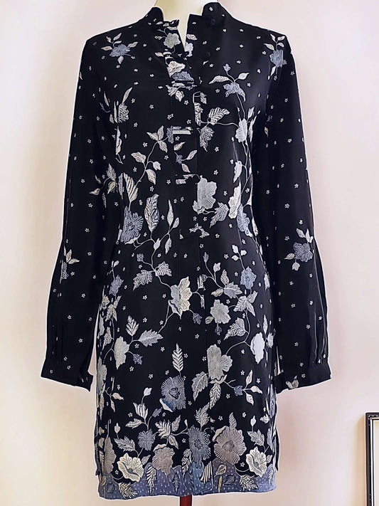 Vintage Oriental Boho Shirt Top Blouse Kaftan Bohemian Caftan 1980s