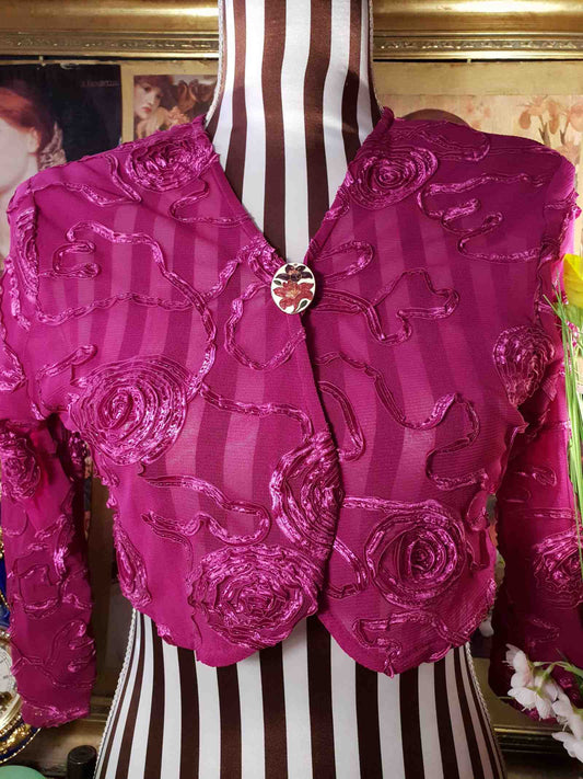 Vintage 1980s Cloisonne Iris Brooch Pin Oval Flower Enamel Fish & Crown Signed