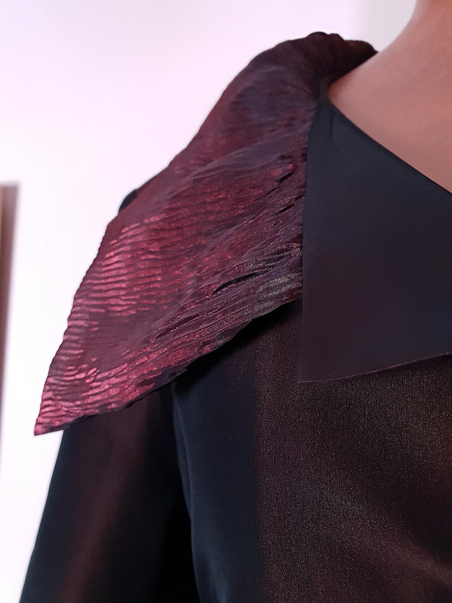 Vintage 1980s Burgundy/Brown Opera Evening Coat - Size 16/18