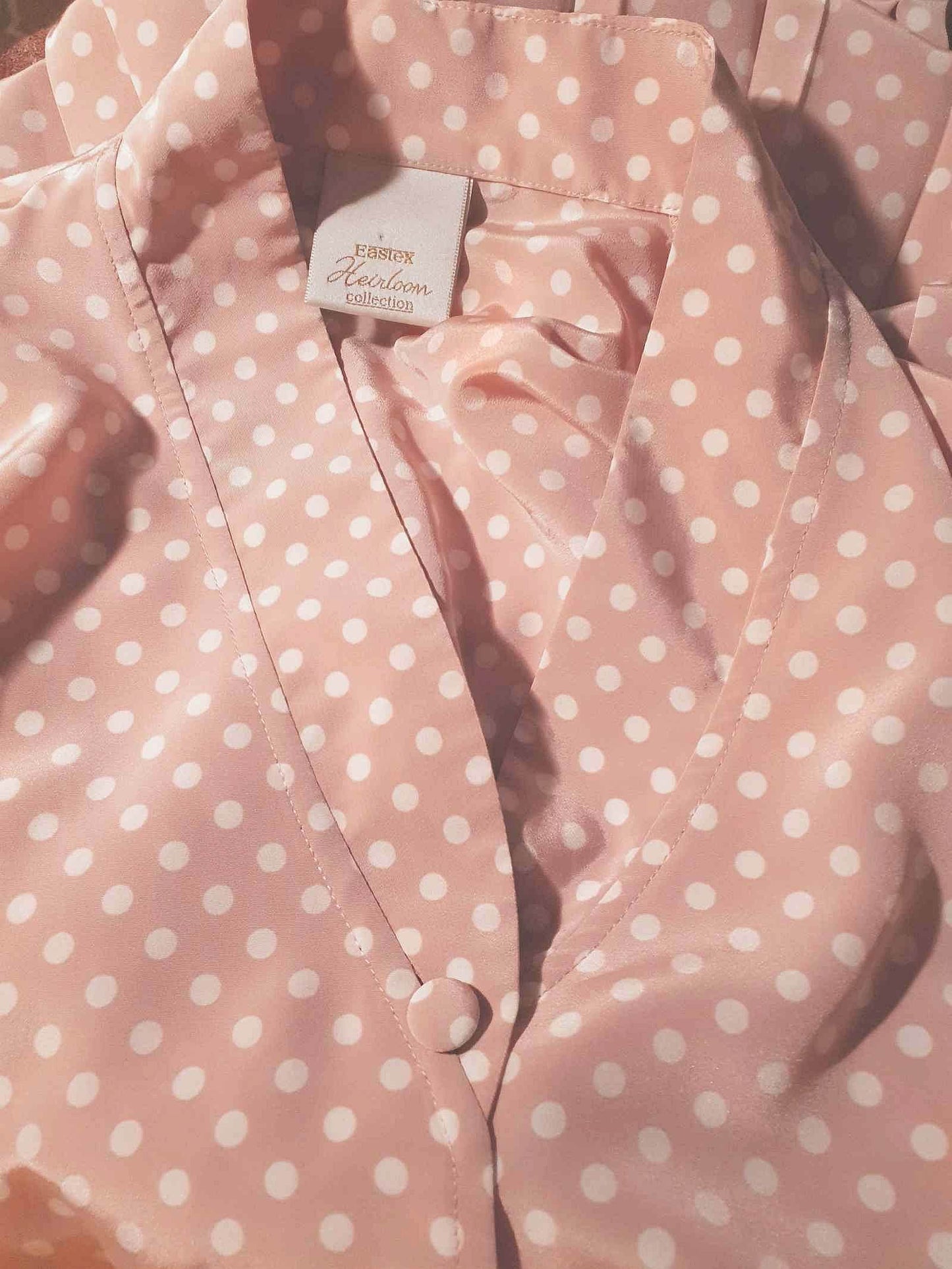 Vintage 1980s Pink Pleated Dress Midi Polka Dot Retro