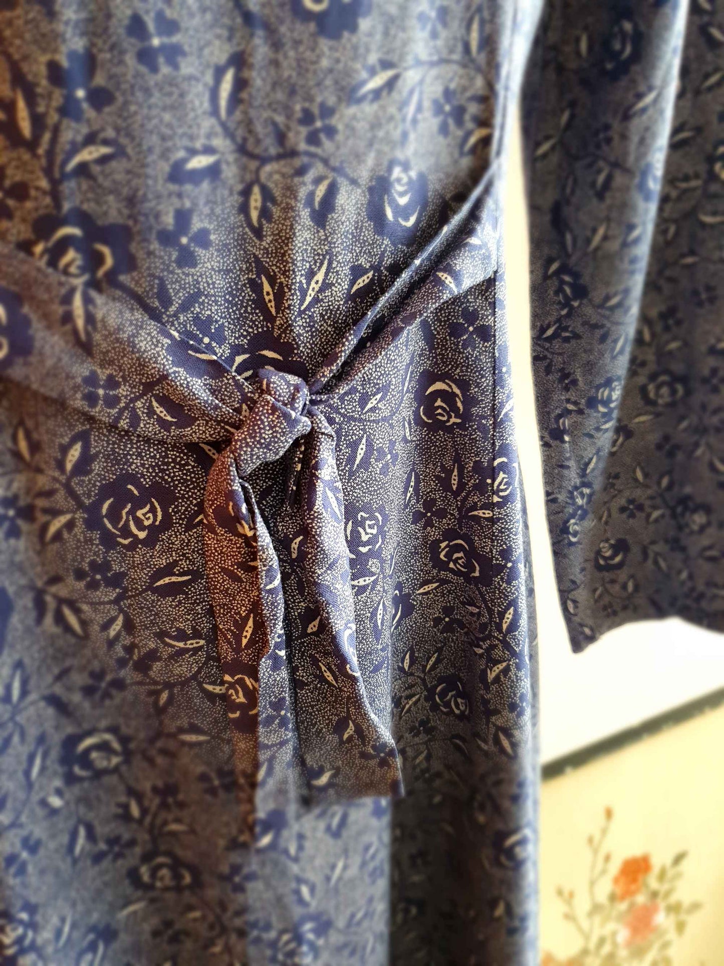 Vintage 1980s Purple Dress - Size 12 - Rose Floral Cottagecore Long