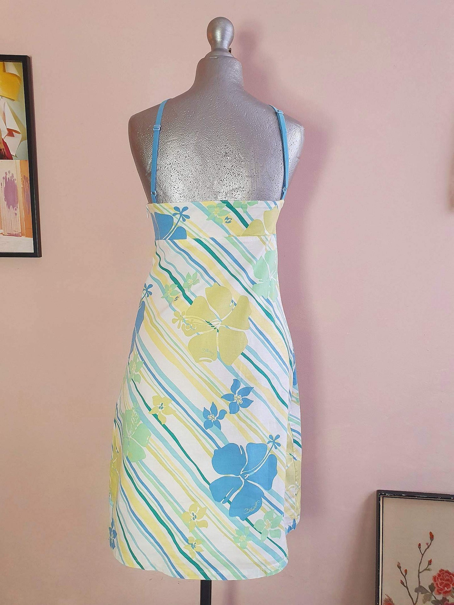 Vintage 90s Summer Dress Billabong Floral Surfer Girl Sundress Cotton - Size 10