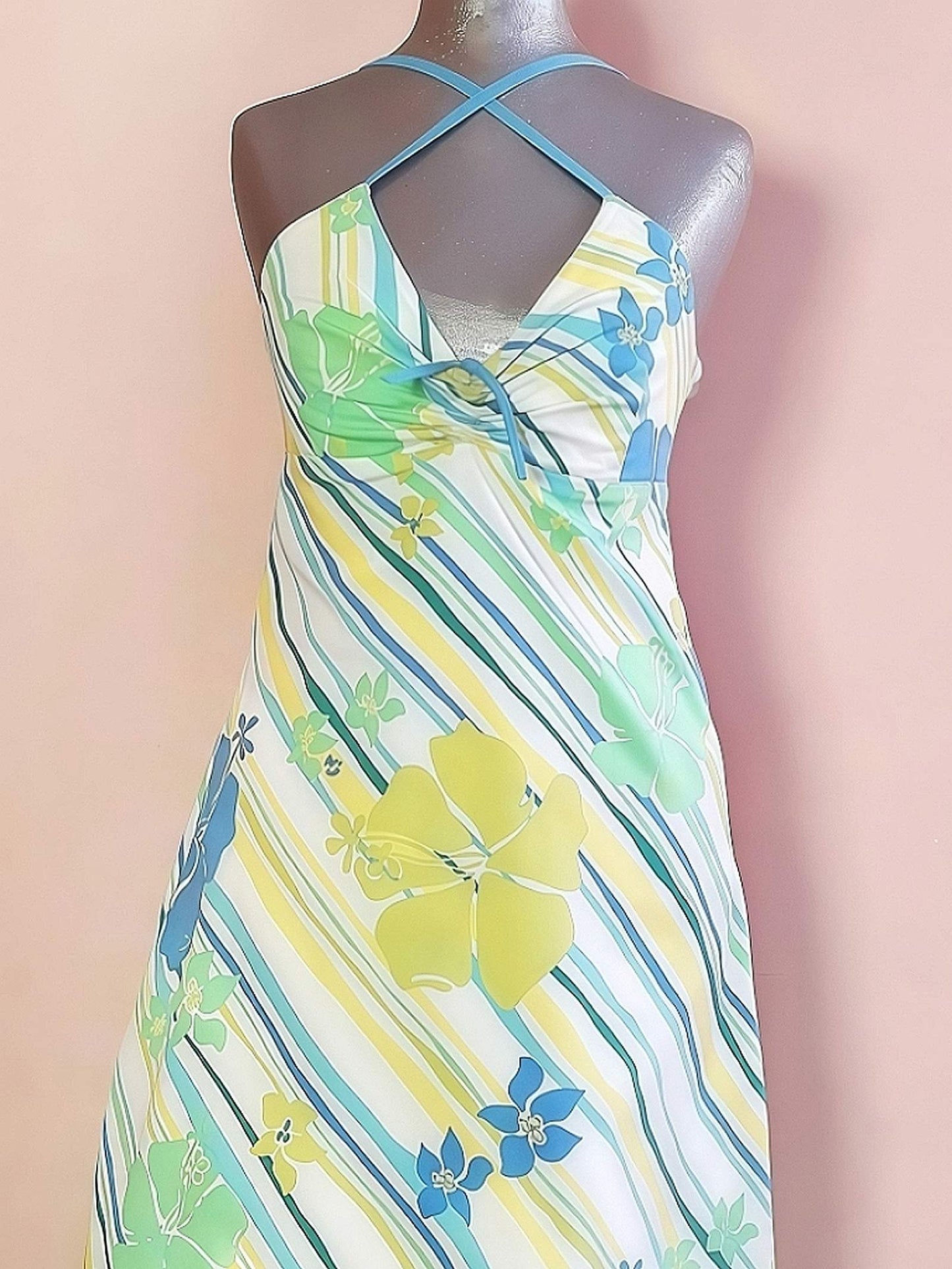 Vintage 90s Summer Dress Billabong Floral Surfer Girl Sundress Cotton - Size 10
