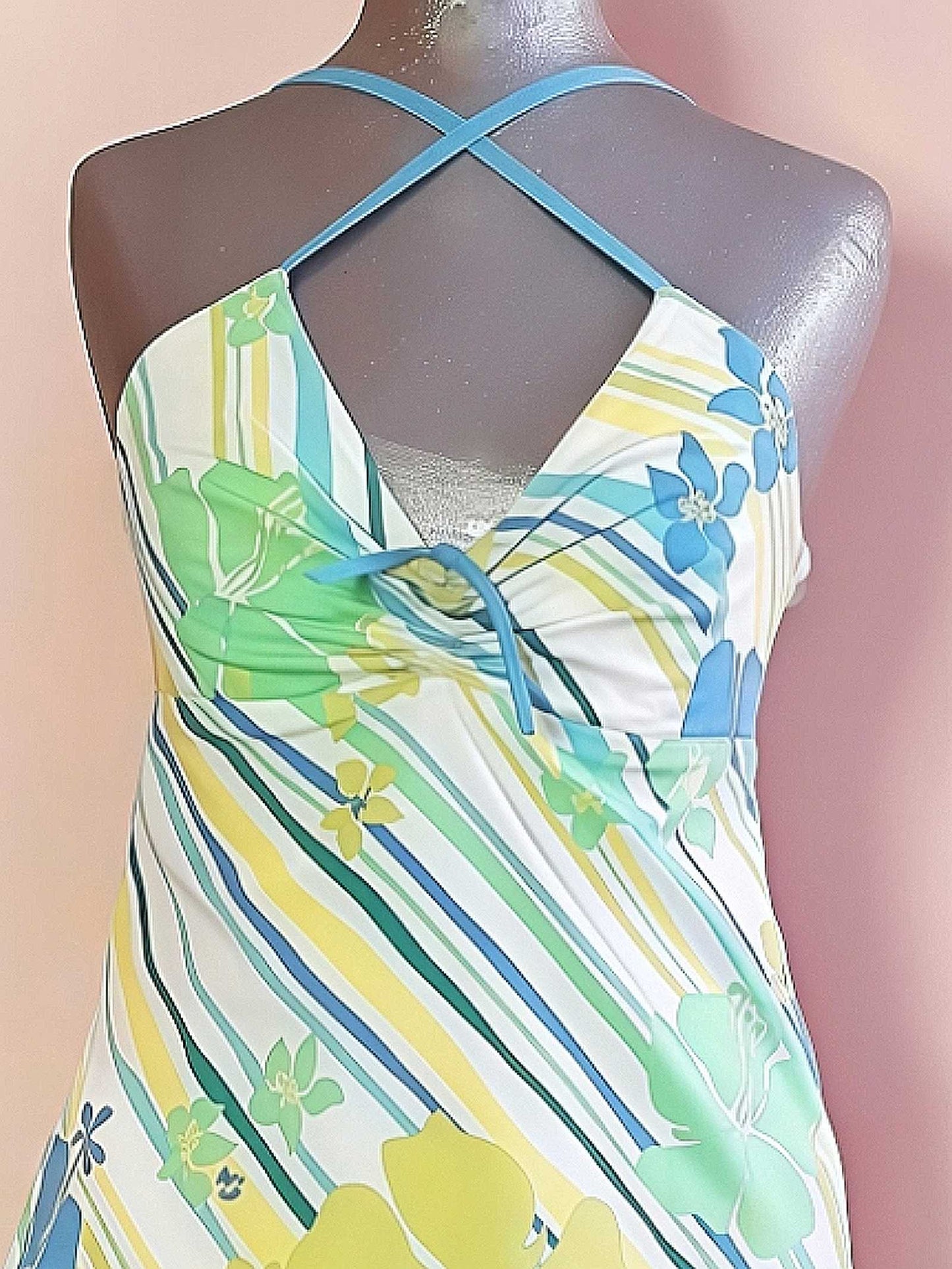 Vintage 90s Summer Dress Billabong Floral Surfer Girl Sundress Cotton - Size 10