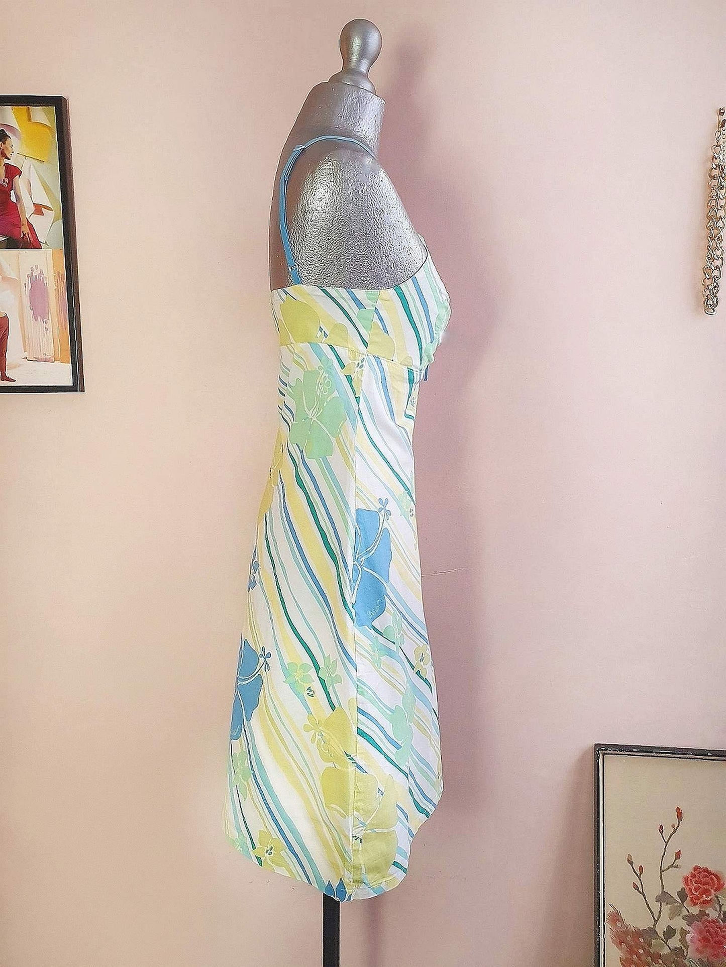 Vintage 90s Summer Dress Billabong Floral Surfer Girl Sundress Cotton - Size 10