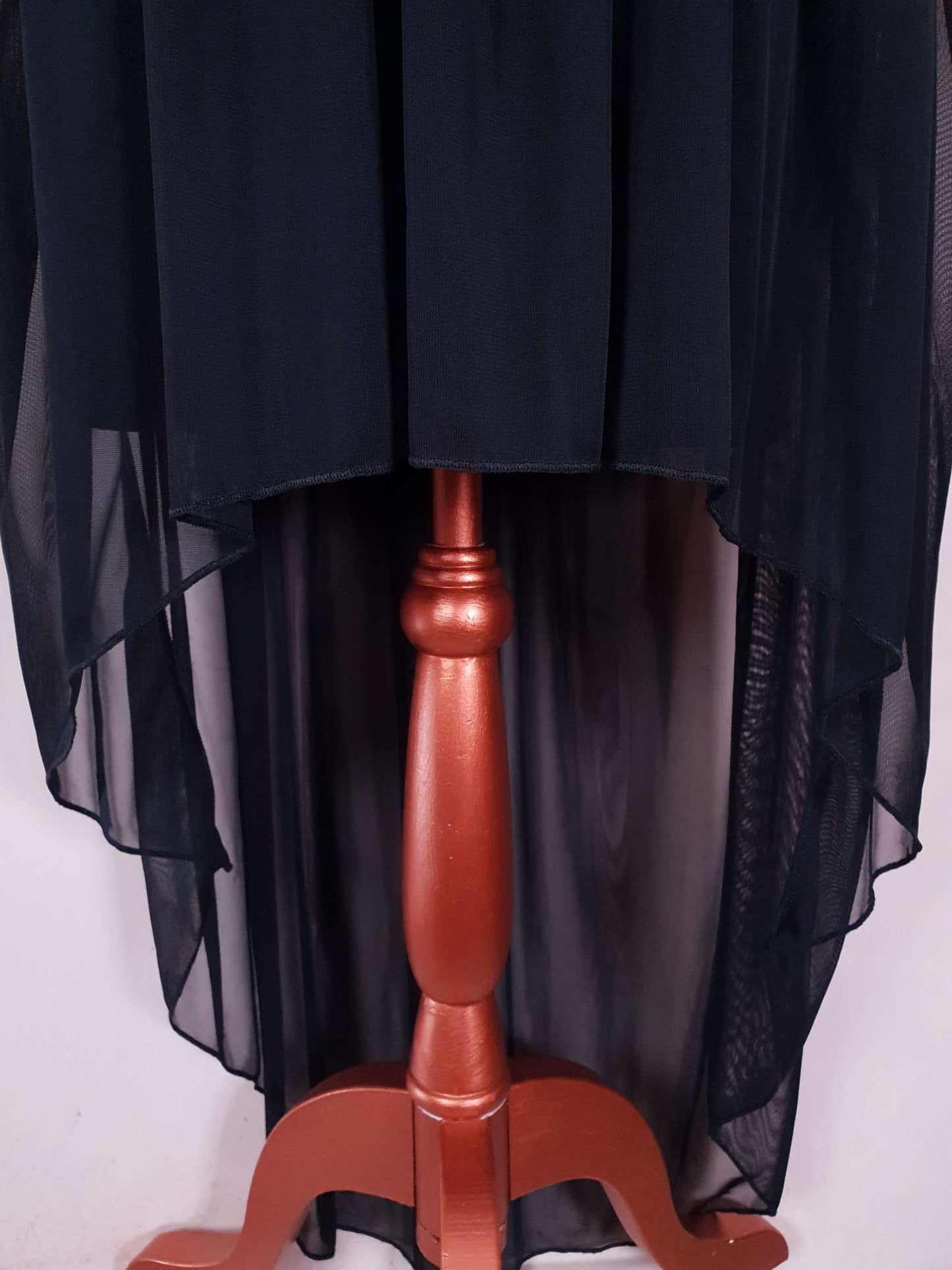 90s Vintage Black Evening Dress Size 12 LBD Fit & Flare Lace Chiffon Party