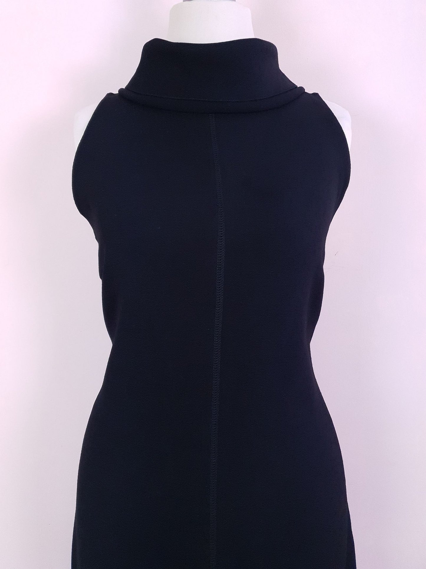 Vintage Black Prada Dress 90s Midi LBD - Size 12