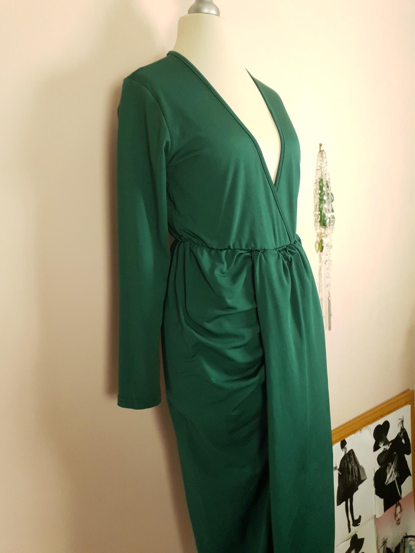 Pre-owned Green Dressing Gown House Dress Fleece Size 10