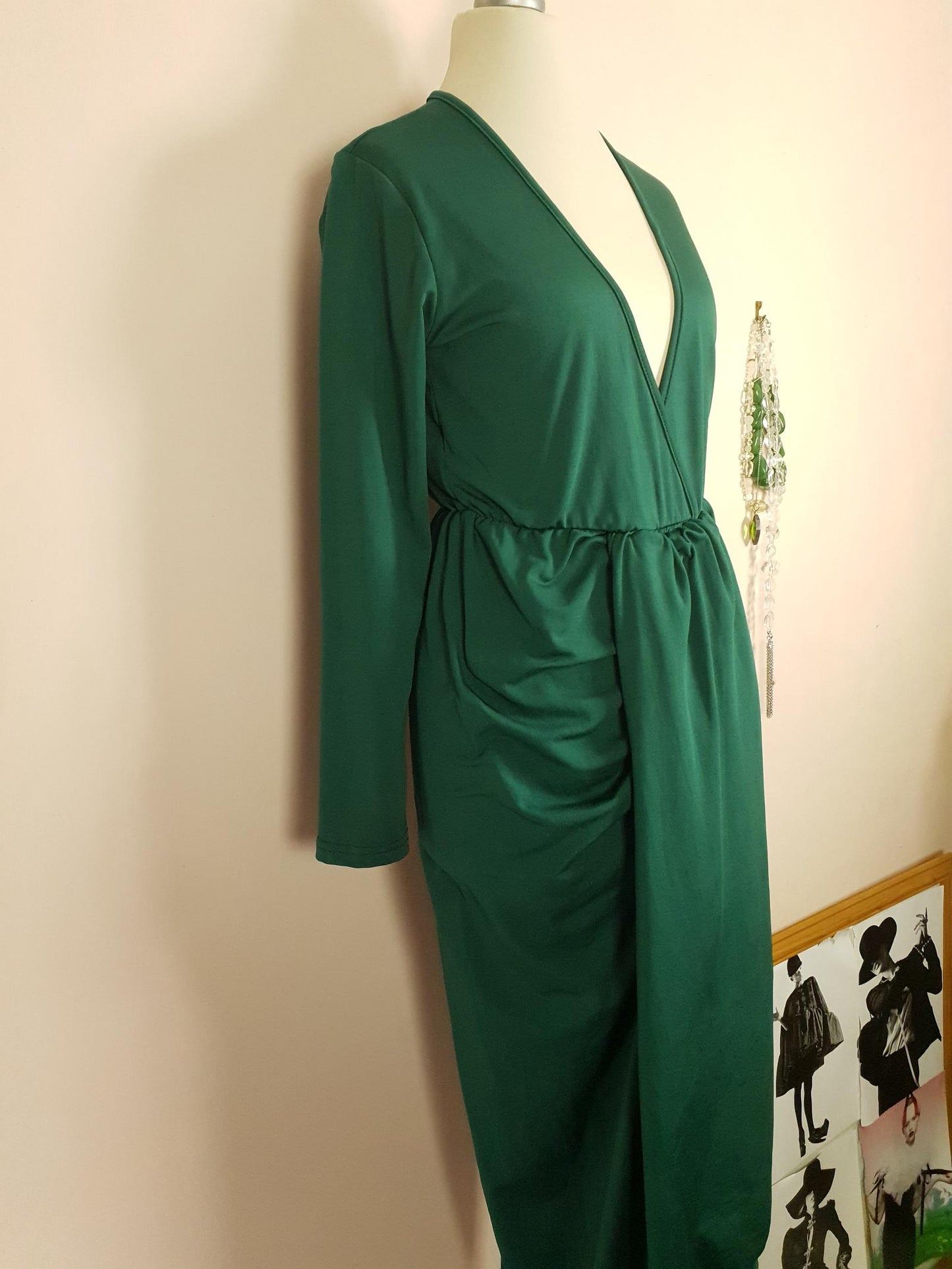 Pre-owned Green Dressing Gown House Dress Fleece Size 10