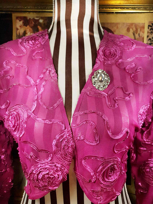 Vintage Art Nouveau Revival Rhinestone Brooch 1980s