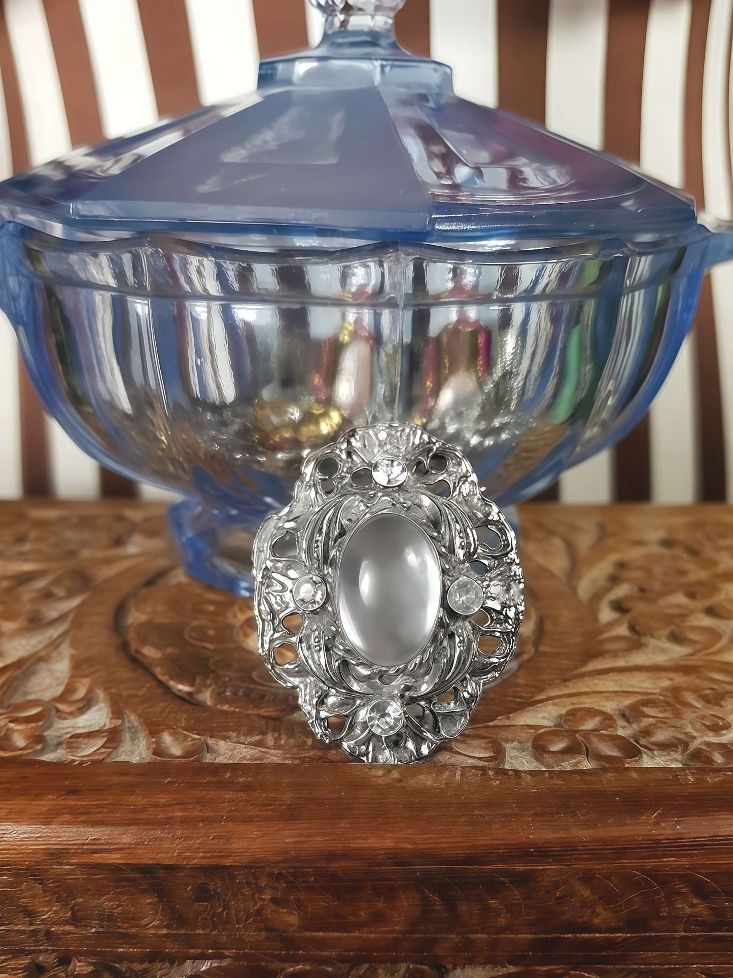 Vintage Art Nouveau Revival Rhinestone Brooch 1980s