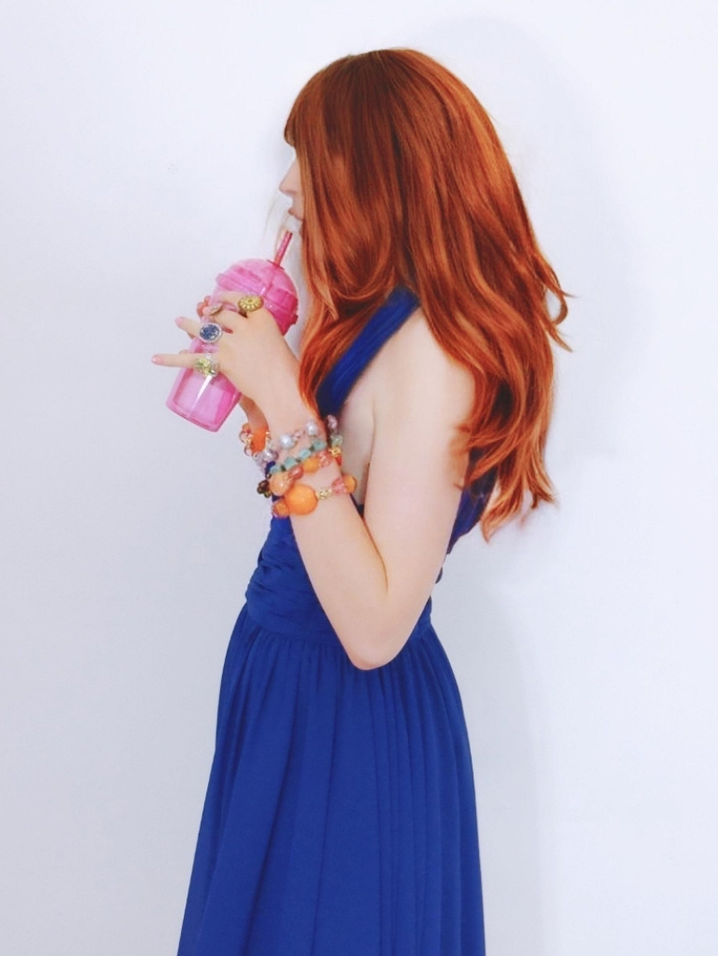 Vintage Blue Azure Chiffon Party Dress - Size 12