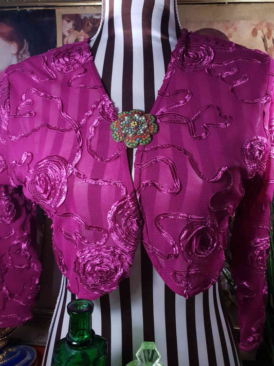 Vintage Edwardian Flower Brooch Brass Cold Enamel Multi Colours - Rare