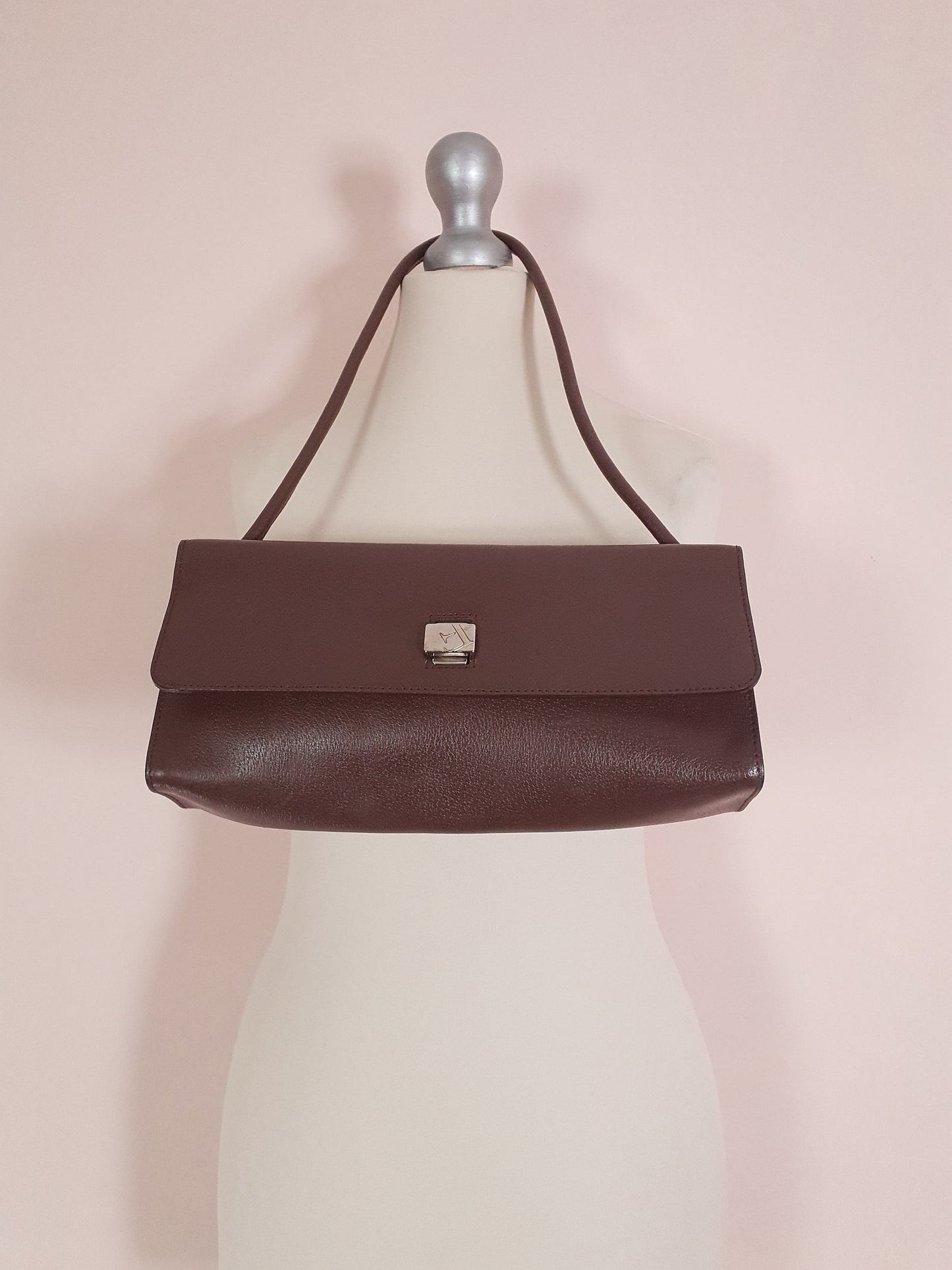 Vintage Dark Brown Leather Furla Handbag Shoulder Bag