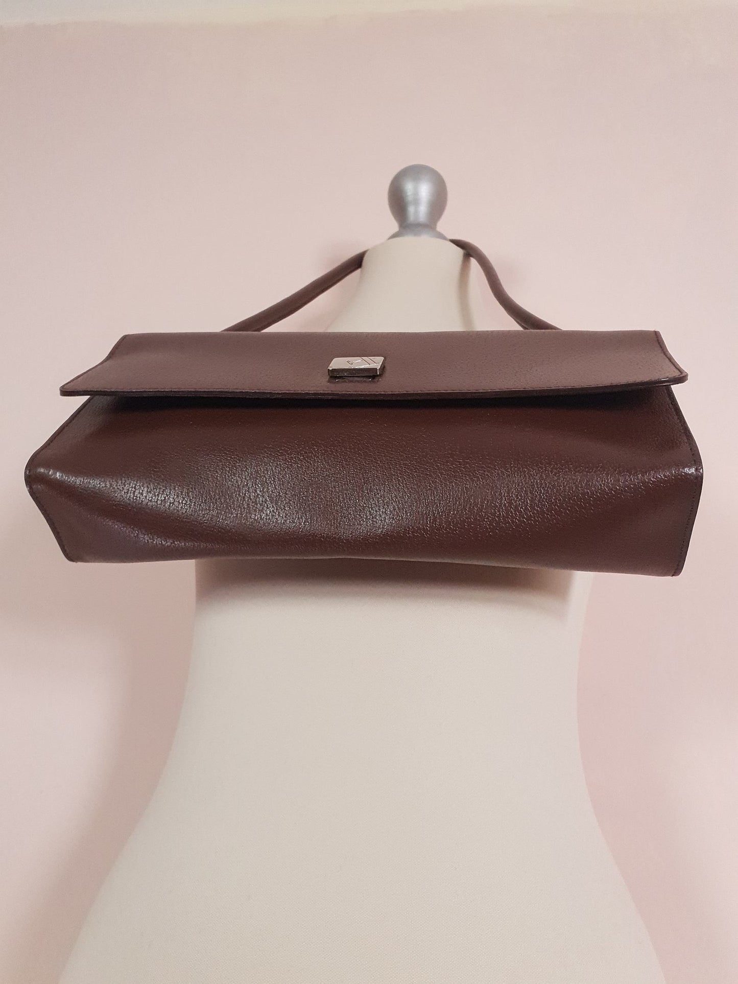 Vintage Dark Brown Leather Furla Handbag Shoulder Bag