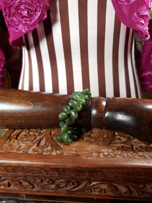 Vintage Green Dalmatian Jasper Bracelet Gemstone